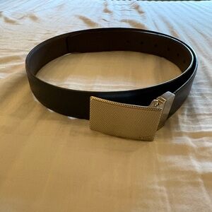 Nike Reversible Black and Brown Belt with Textured Silver Buckle